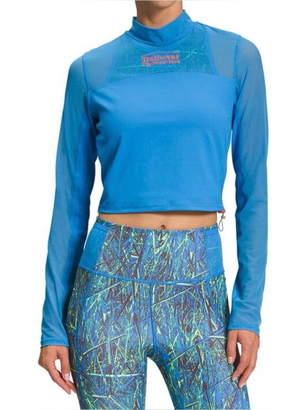 Blue North Face Trailwear QTM Mock Neck Shirt (j1)